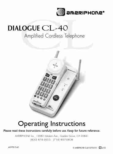 Ameriphone Cordless Telephone CL-40-page_pdf